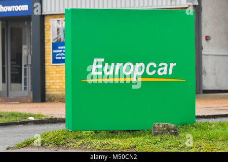 Poole, Dorset, Regno Unito. Il 19 febbraio 2018. Europcar autonoleggio in Poole. Credito Foto: Graham Hunt/Alamy Live News. Foto Stock