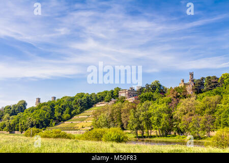 Fiume Elba castello in Dresden Foto Stock