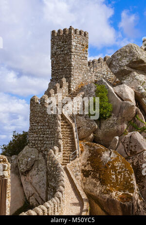 Castello moresco di Sintra - Portogallo Foto Stock