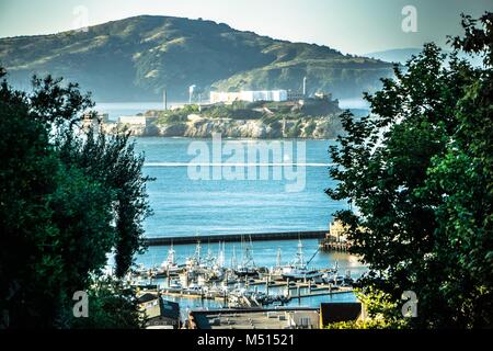 La città di san francisco quartieri e street opinioni sulla giornata di sole Foto Stock