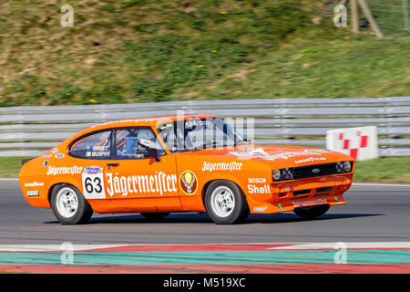 1980 Ford Capri Mk3 con driver Andrew dolce durante la CSCC vantaggio Motorsport classici del futuro gara a Snetterton Circuito motorino, Norfolk, Regno Unito. Foto Stock