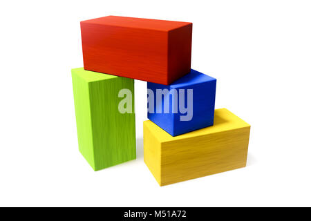 Alcuni colorati blocchi di costruzione Foto Stock
