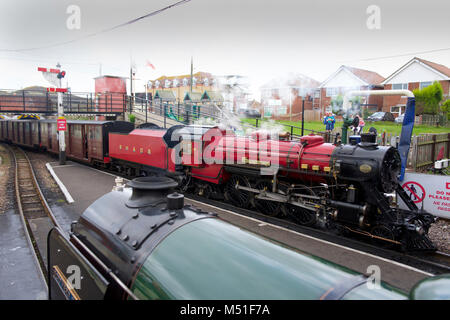 Nuova stazione di Romney su Romney, Hythe e Dymchurch Railway, Kent REGNO UNITO Foto Stock
