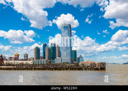 Skyline di Jersey City New Jersey Foto Stock
