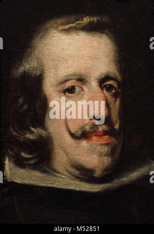 Retrato del Rey Felipe IV de España - Ritratto di Re Filippo IV di Spagna 1655 Círculo de Diego Velázquez (1599-1660) 17esimo secolo Spagna, Spagnolo, Foto Stock