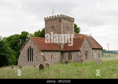 La Chiesa Parrocchiale di tutti i santi a est di Dean South Downs National Park ,West Sussex, in Inghilterra Foto Stock