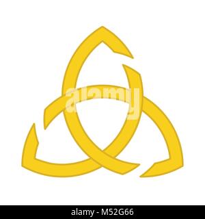 Golden triquetra ornamento Illustrazione Vettoriale