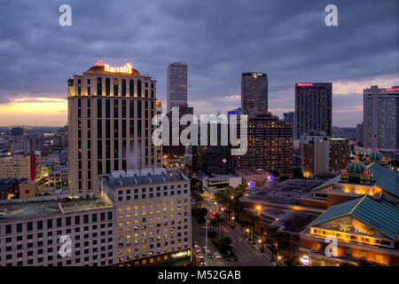 Nuvoloso Tramonto a New Orleans Foto Stock