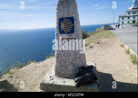 Mojon e stivali in Finisterre Foto Stock