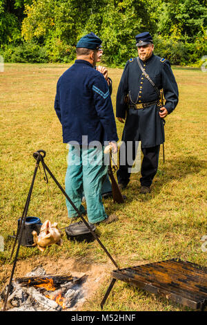 La guerra civile Encampment Northwest Park Country Fair   Windsor, Connecticut, Stati Uniti d'America Foto Stock