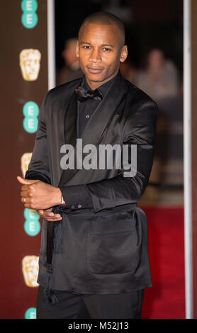 Eric Underwood assiste l'EE British Academy Film Awards (BAFTA) tenutosi presso la Royal Albert Hall il 18 febbraio 2018 a Londra, Inghilterra. Foto Stock