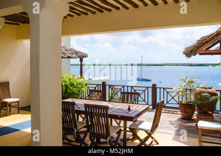 'Beach House è la casa vacanze della principessa Carolina di Monaco. Situato sulla piccola isola di Shela, adiacente isola di Lamu nella maggior Lamu Arch Foto Stock