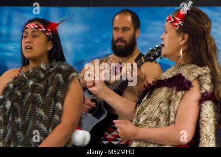 Tradizionale maori Haka danza Foto Stock