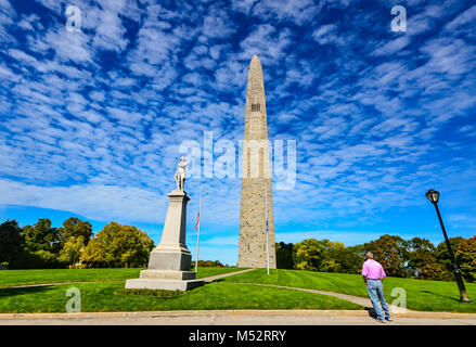 Il Bennington Battle Monument è un 301-O-306-piedi-alto obelisco in pietra situato a 15 Monument Circle, Bennington, Vermont. Il monumento commemorare Foto Stock