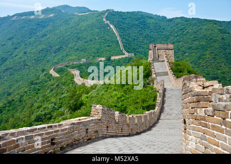 Muntianyu Grande Muraglia della Cina vista panoramica Foto Stock