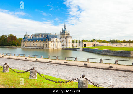 Il castello di Chantilly vista panoramica Foto Stock