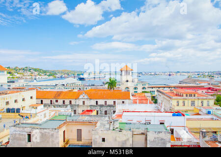 Porto di havana vista aerea Foto Stock