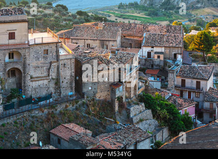 Sunrise Stilo village, Calabria, Italia Foto Stock