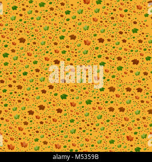 Seamless Foglie di autunno Pattern su sfondo arancione Foto Stock