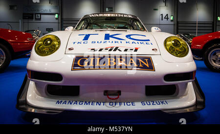 Porsche 911 GT3 RS storica endurance racing auto presso il London Classic Car Show & motorismo storico Show internazionale in Excel Foto Stock