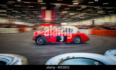 1961 Austin Healey 3000 Historic Rally auto presso il London Classic Car Show & motorismo storico Show internazionale in Excel Foto Stock