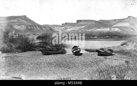 2ND POWELL EXPEDITION. "CANYON" della flotta di 3 imbarcazioni al Green River, Wyoming. 16 maggio 1871. BEAMAN. Grand Canyon Parco Nat storica sul fiume foto. Foto Stock