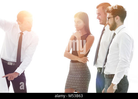 Manager effettua una presentazione ai colleghi . Foto Stock