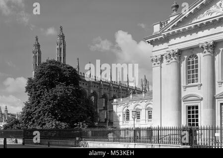 Senato, vecchie scuole e Cappella del King's College di Cambridge University Foto Stock