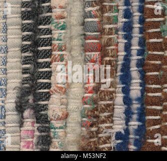 Sfondo - closeup vecchio striped rag rug Foto Stock