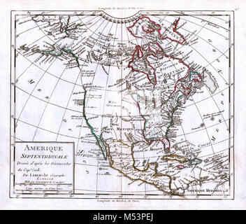 1830 Delamarche Atlas mappa - Nord America dopo le scoperte del Capitano Cook - Stati Uniti Canada Messico Foto Stock