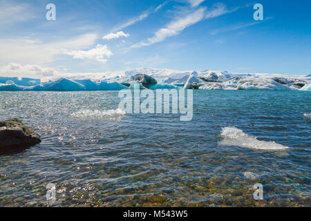 Jokulsarlon lago Islanda vista di iceberg Foto Stock