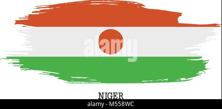 Niger vettore di flag grunge corsa di vernice Illustrazione Vettoriale