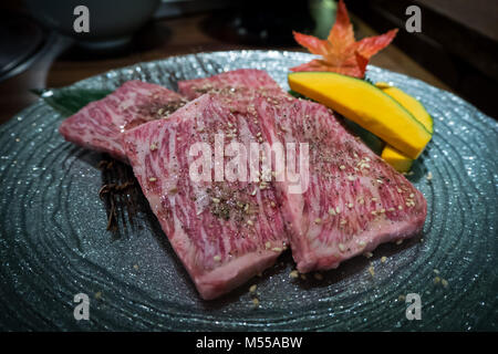 Alta qualità di manzo wagyu a Tokyo Giappone Foto Stock