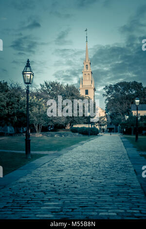 Newport Rhode Island per le strade delle città di sera Foto Stock