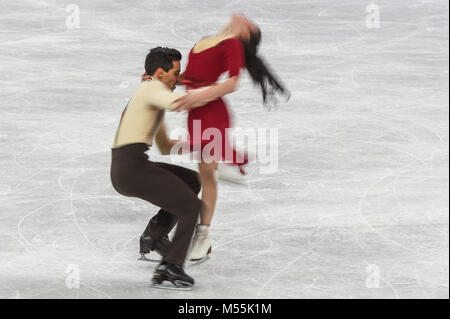 Febbraio 20, 2018: Cappellini Anna e Lanotte Luca di â Italia in competizione in ballo libero a Gangneung Ice Arena , Gangneung, Corea del Sud. Ulrik Pedersen/CSM Foto Stock