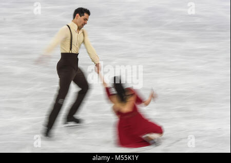 Febbraio 20, 2018: Cappellini Anna e Lanotte Luca di â Italia in competizione in ballo libero a Gangneung Ice Arena , Gangneung, Corea del Sud. Ulrik Pedersen/CSM Foto Stock