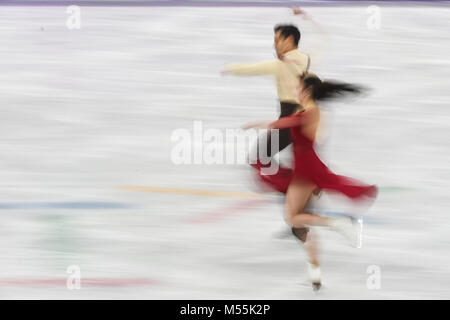 Febbraio 20, 2018: Cappellini Anna e Lanotte Luca di â Italia in competizione in ballo libero a Gangneung Ice Arena , Gangneung, Corea del Sud. Ulrik Pedersen/CSM Foto Stock