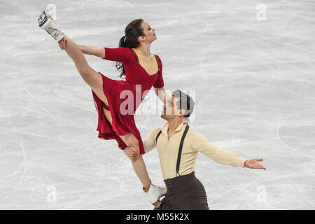 Febbraio 20, 2018: Cappellini Anna e Lanotte Luca di â Italia in competizione in ballo libero a Gangneung Ice Arena , Gangneung, Corea del Sud. Ulrik Pedersen/CSM Foto Stock