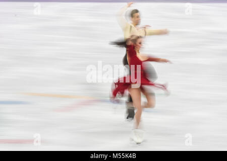 Febbraio 20, 2018: Cappellini Anna e Lanotte Luca di â Italia in competizione in ballo libero a Gangneung Ice Arena , Gangneung, Corea del Sud. Ulrik Pedersen/CSM Foto Stock