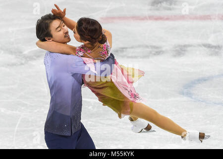 Febbraio 20, 2018: Muramoto Kana e Reed Chris di Â il Giappone in competizione in ballo libero a Gangneung Ice Arena, Gangneung, Corea del Sud. Ulrik Pedersen/CSM Foto Stock