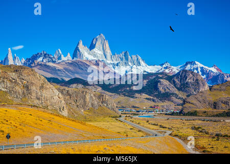 Il top bianco delle rocce di Fitzroy Foto Stock