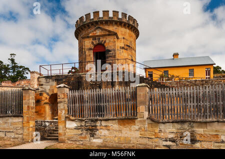 La torre di avvistamento di Port Arthur storico sito di prigionia. Foto Stock