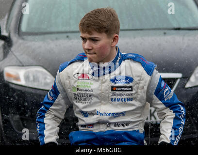 Billy Monger (#BillyWhizz) Test ad Oulton Park, il circuito Feb 2018. Prima sessione poiché il suo terribile incidente nel 2017. Foto Stock