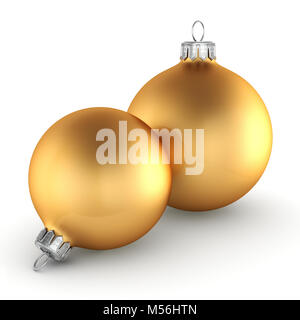 Il rendering 3D ORO palle di Natale Foto Stock