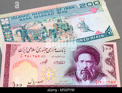 Iran Duecento 200 Rial nota banca Foto Stock