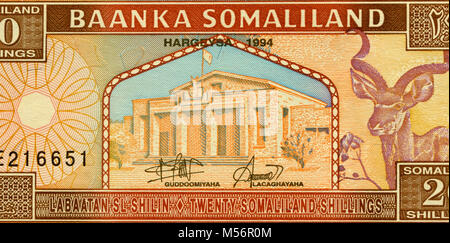 Il Somaliland venti 20 Scellino nota banca Foto Stock