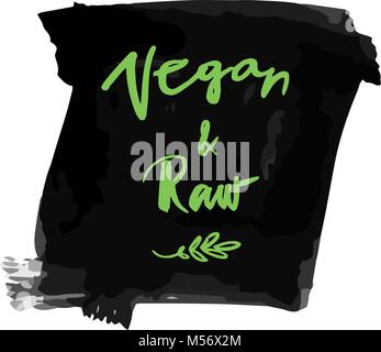 Vector vegane e etichetta raw Illustrazione Vettoriale