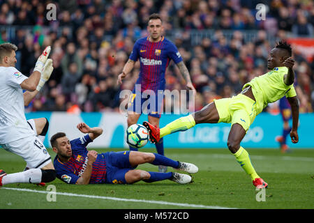 Xi Febbraio 2018, Camp Nou, Barcellona, Spagna; La Liga calcio, Barcellona contro il Getafe. Foto Stock