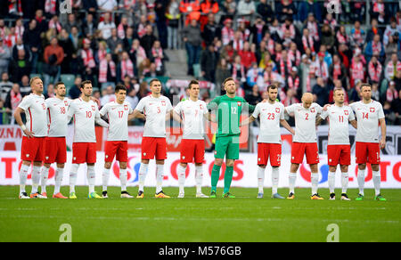 WROCLAW, Polonia, 26 marzo 2016: Inernational Friendly gioco di gioco del calcio della Polonia - Finlandia o/p Polonia Foto Stock