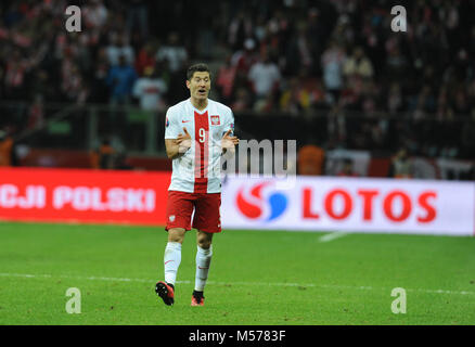 Varsavia, Polonia - 11 ottobre 2015: EURO 2016 Campionato Europeo Qualifing Round Francia Polonia - Repubblica di Irlanda o/p Robert Lewandowski Foto Stock